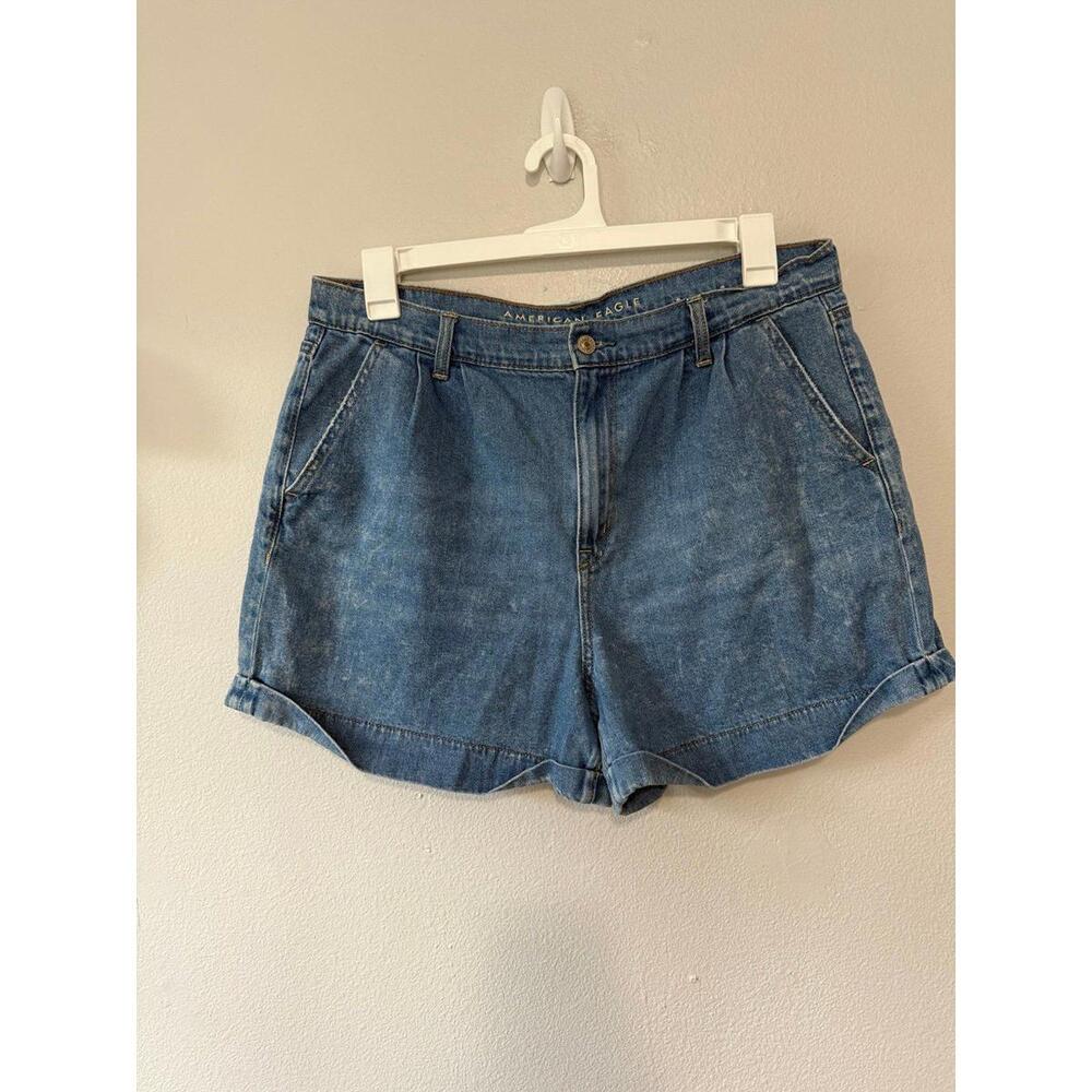 American Eagle Outfitters Blue Denim High-Rise Shorts
